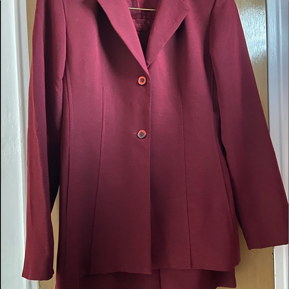 RED blazer with knee long skirt FROM FRANCE